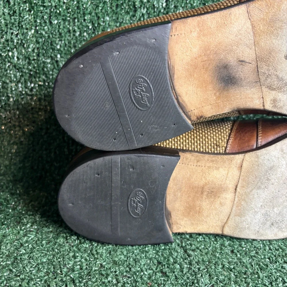 Johnston & Murphy‎ Cellini Woven Leather Penny Loafers Dress Shoes Tan Mens 11.5